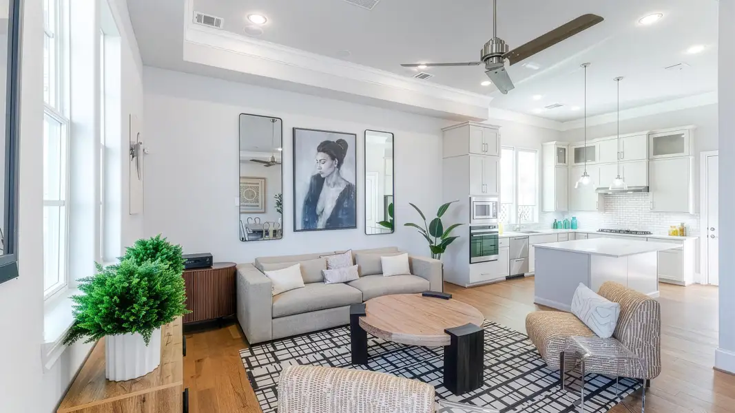 Furnished interior in a model home at Chatterton Oaks in Houston (Image 6).