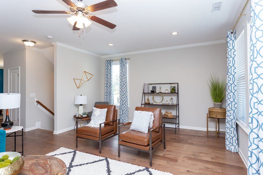 Furnished interior in a model home at Myers Point in Morrisville (Image 13). Furnished interior in a model home at Myers Point in Morrisville (Image 13).