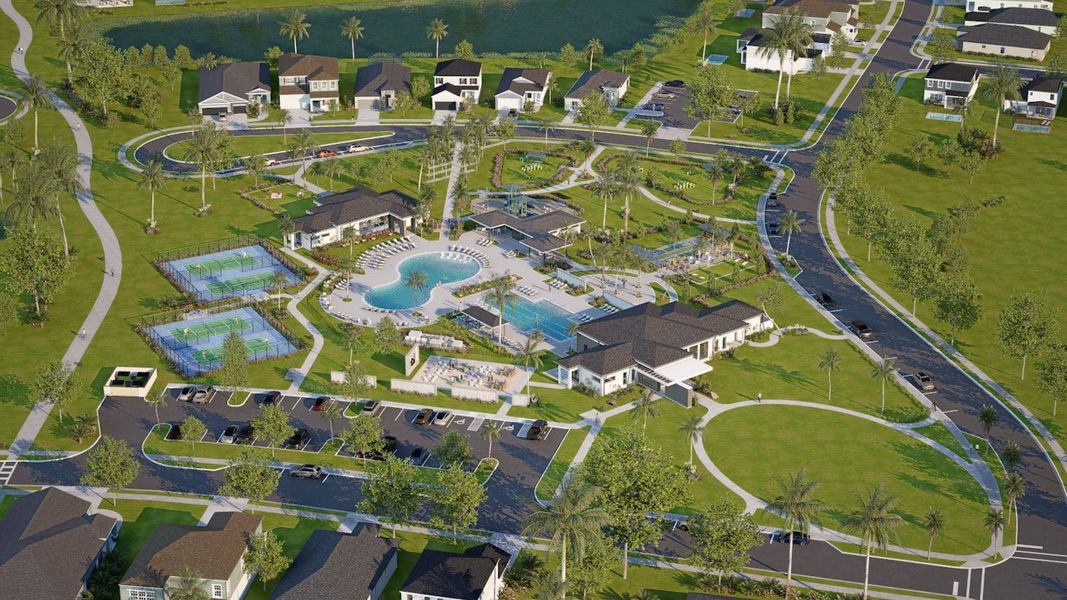 Aerial view of the Palm Grove community in Bradenton, FL, showing layout and nearby surroundings (Image 13).