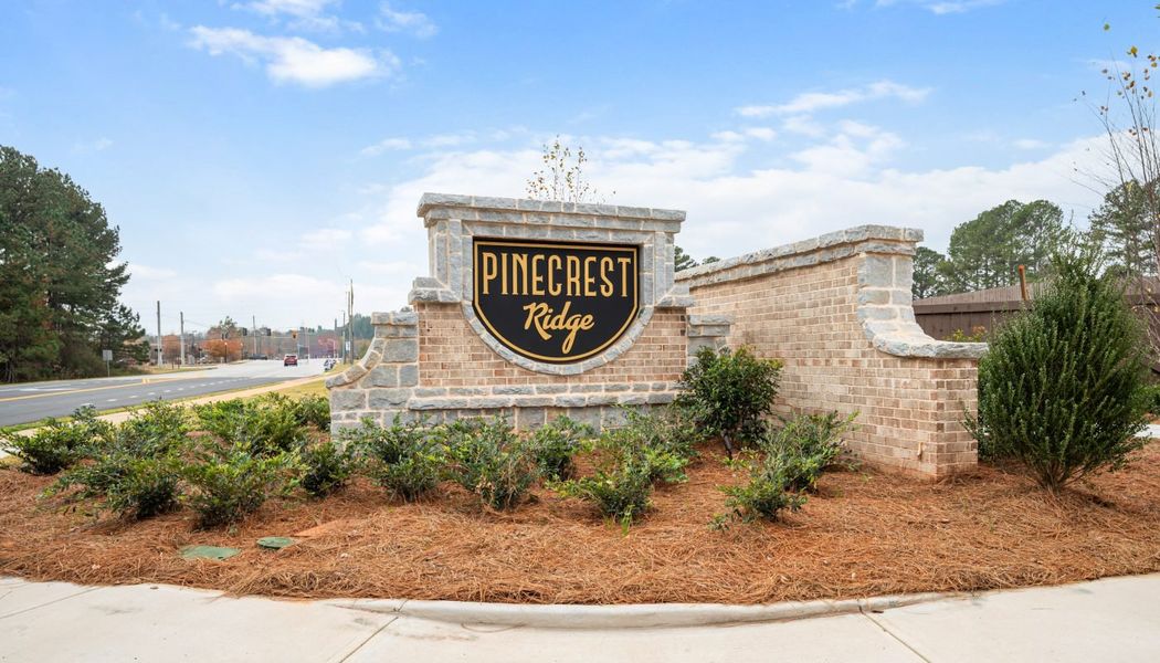 Entrance to the Pinecrest Ridge community in Dacula, GA, featuring signage and landscaping (Image 3).