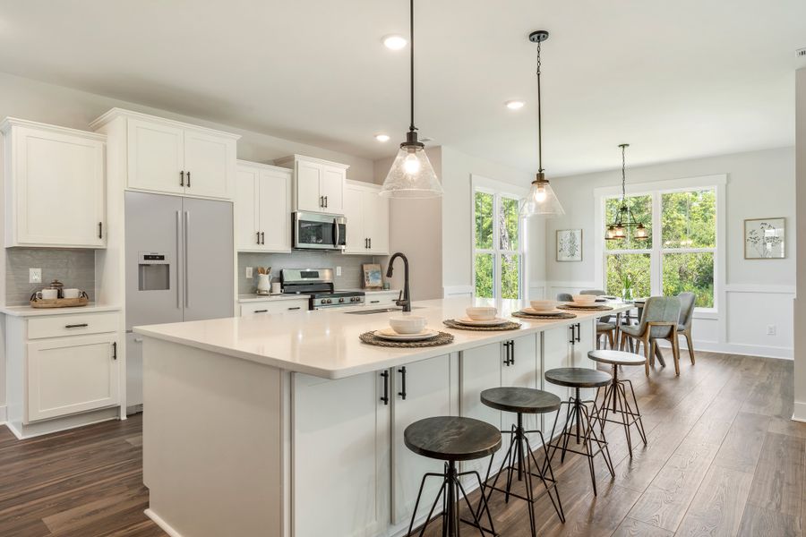 Furnished interior in a model home at Waterfall Estates in Whiteville (Image 5).