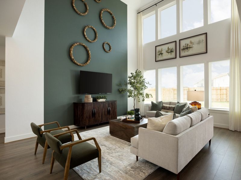 Furnished interior in a model home at Sanford Farms - Classic Series in Waller (Image 6).