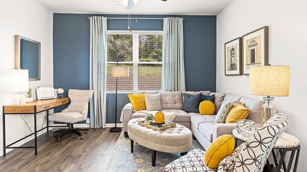 Furnished interior in a model home at The Parish at Flat Rock Townhomes in Graniteville (Image 7).