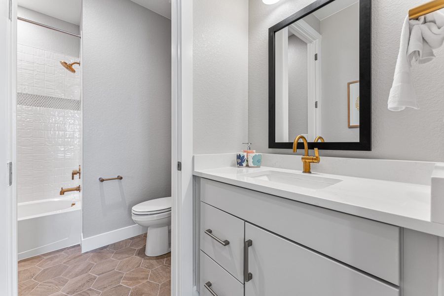 Furnished interior in a model home at Hillside at Crystal Valley Destination Collection in Castle Rock (Image 24).