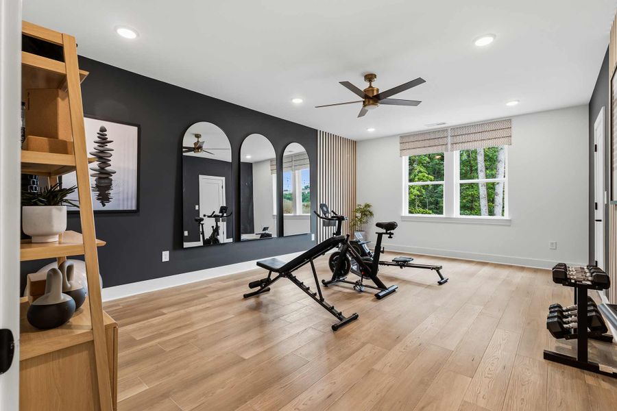 Furnished interior in a model home at Lanier Landing - Reserve Collection in Gainesville (Image 17).