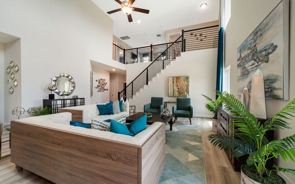 Furnished interior in a model home at Hunter's Ranch in San Antonio (Image 7).