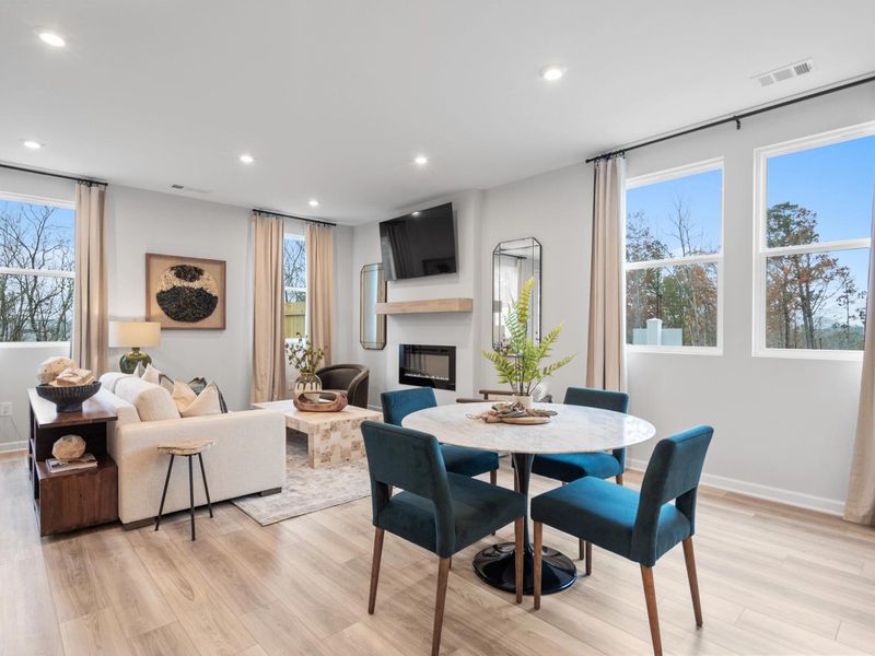 Furnished interior in a model home at Townes at North Main in Lillington (Image 10).