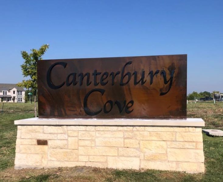Entrance to the Canterbury Cove community in Rowlett, TX, featuring signage and landscaping (Image 2). Entrance to the Canterbury Cove community in Rowlett, TX, featuring signage and landscaping (Image 2).