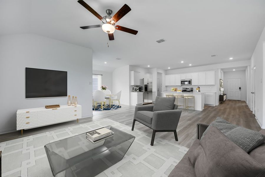 Furnished interior in a model home at River Ridge in Crandall (Image 41).