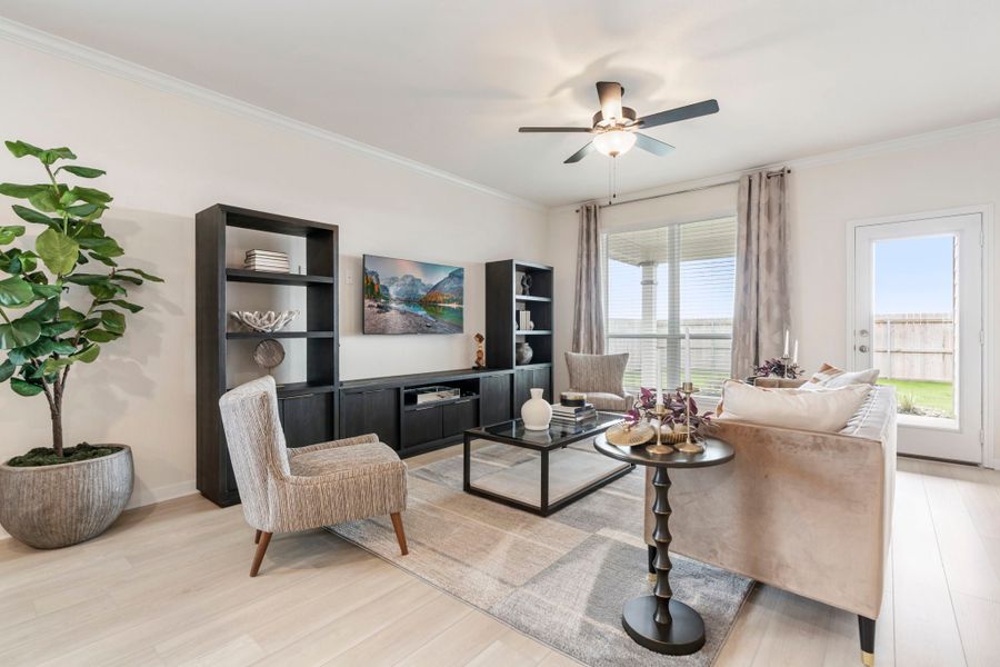 Furnished interior in a model home at The Ridge at Belle Meadows in Belton (Image 8). Furnished interior in a model home at The Ridge at Belle Meadows in Belton (Image 8).