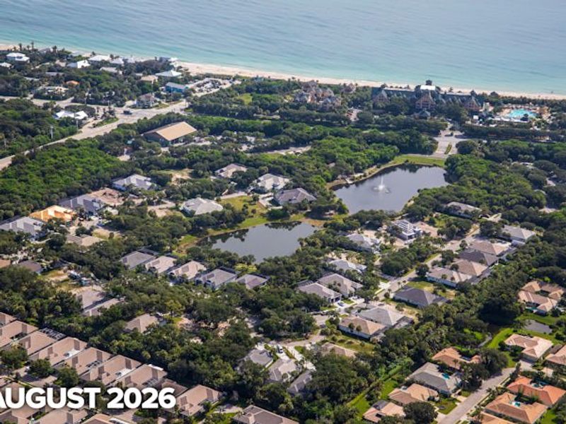 Aerial view of the Seaglass community in Vero Beach, FL, showing layout and nearby surroundings (Image 15).