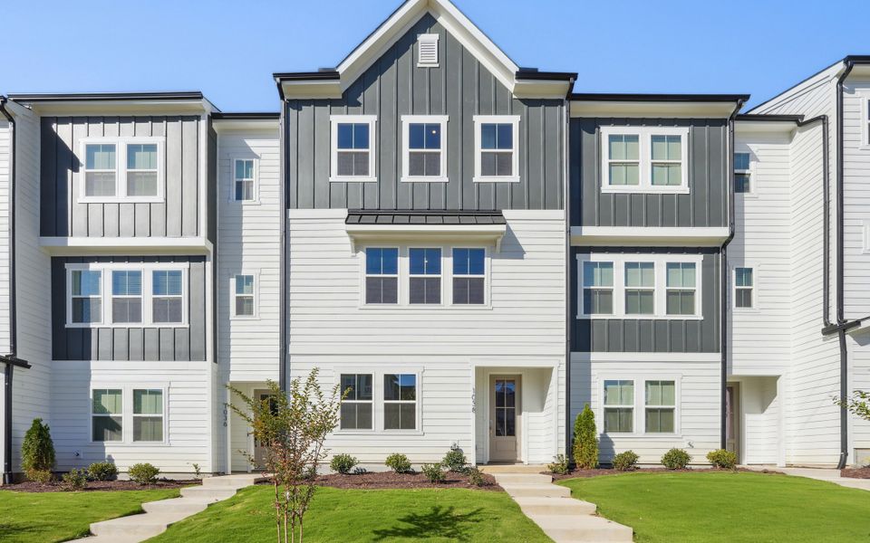 Front exterior of a home in the Twinleaf Townes community, located in Chapel Hill, NC (Image 10).
