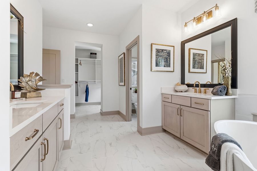 Furnished interior in a model home at Meadow Brook Farms in Cumming (Image 28).