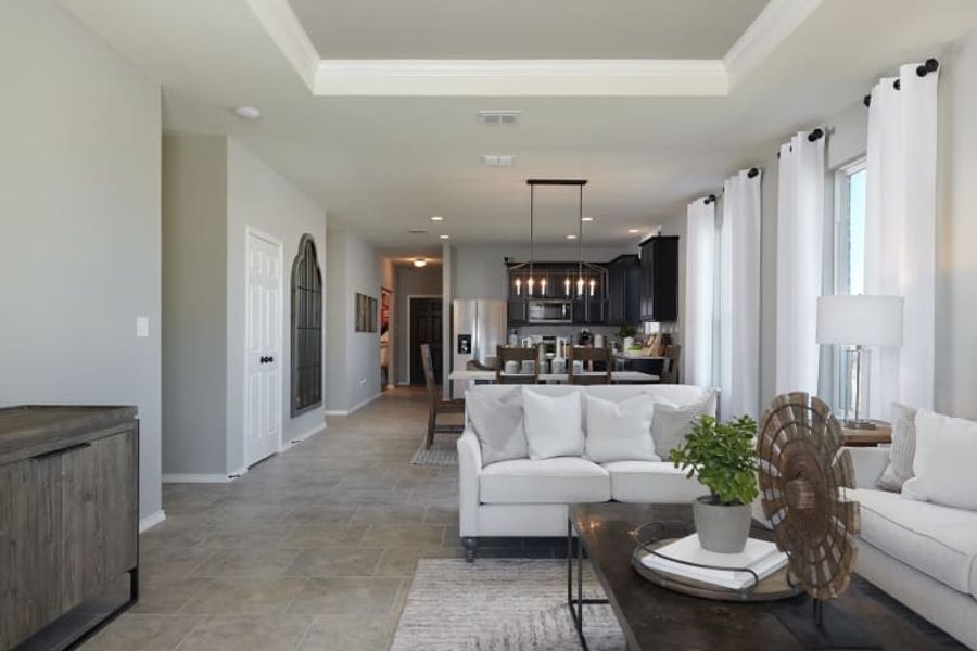 Furnished interior in a model home at Elley Crossing in New Braunfels (Image 27).