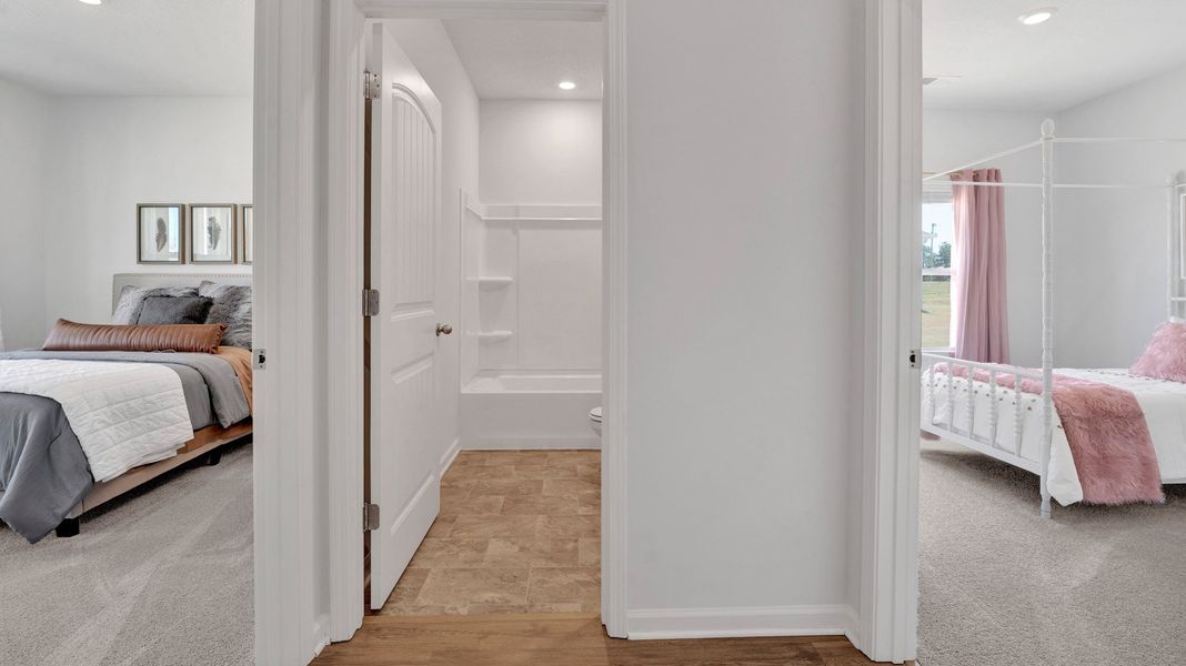 Furnished interior in a model home at Hedge Rose in Somerville (Image 22).