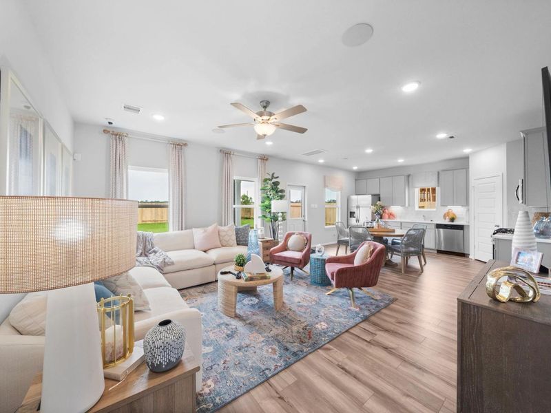 Furnished interior in a model home at Hill & Dale Ranch in Splendora (Image 6).