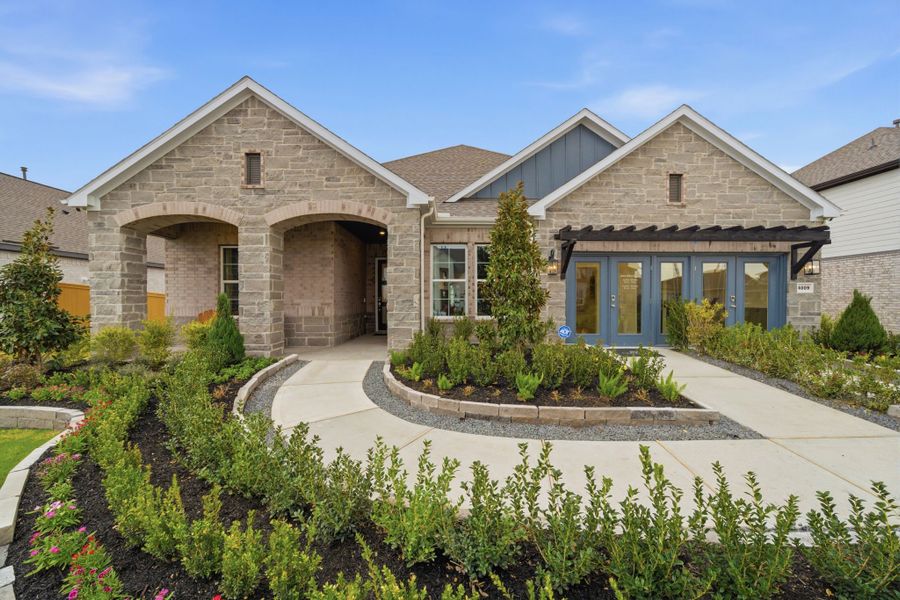 A house with a large front yard. A house with a large front yard.