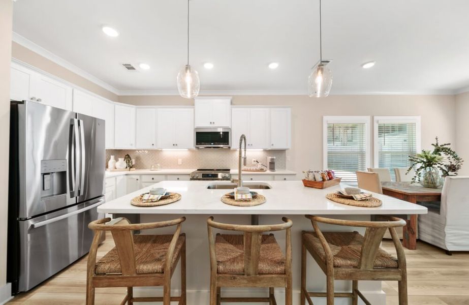 Furnished interior in a model home at Seagate at Clara in Panama City (Image 8).