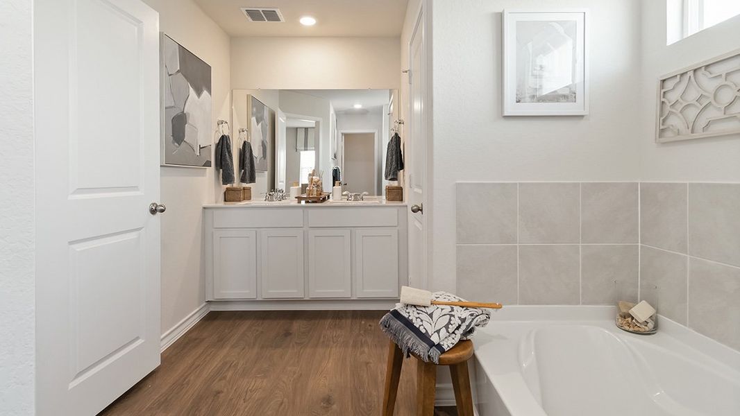 Furnished interior in a model home at High Garden in Comfort (Image 20).