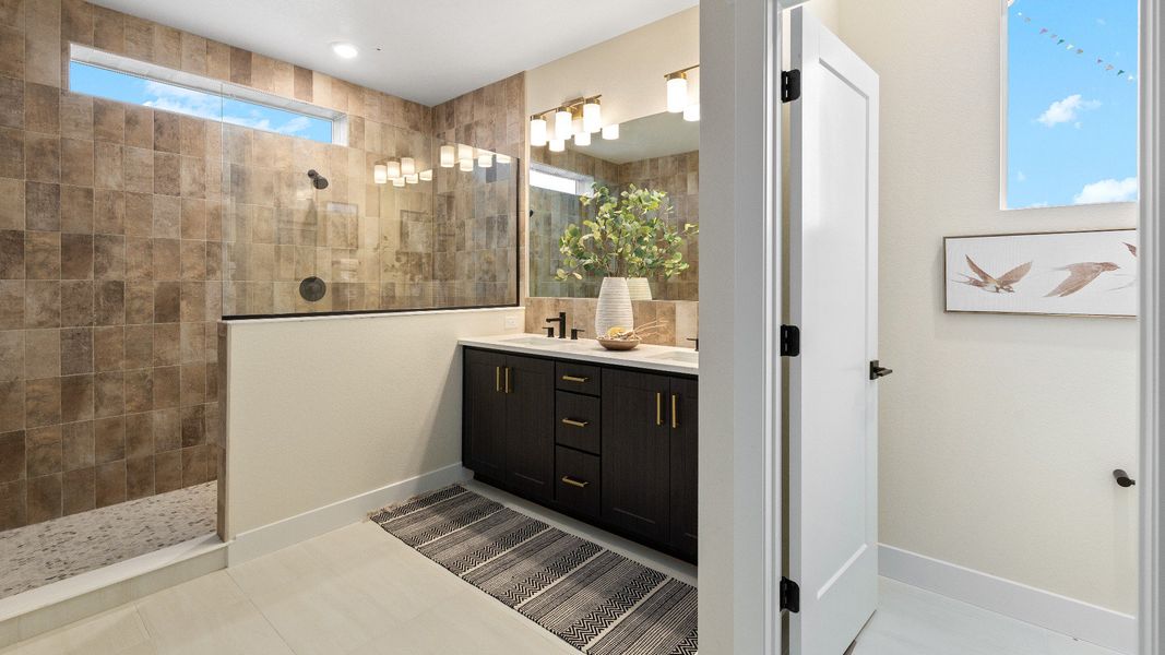 Furnished interior in a model home at Granary in Johnstown (Image 18).