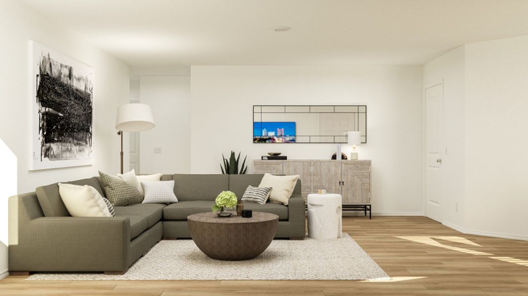 Furnished interior in a model home at Trinity Crossing: Cottage Collection in Forney (Image 26). Furnished interior in a model home at Trinity Crossing: Cottage Collection in Forney (Image 26).