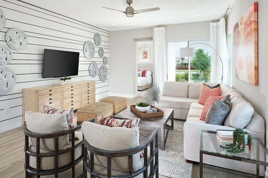 Furnished interior in a model home at Waterset in Apollo Beach (Image 17).