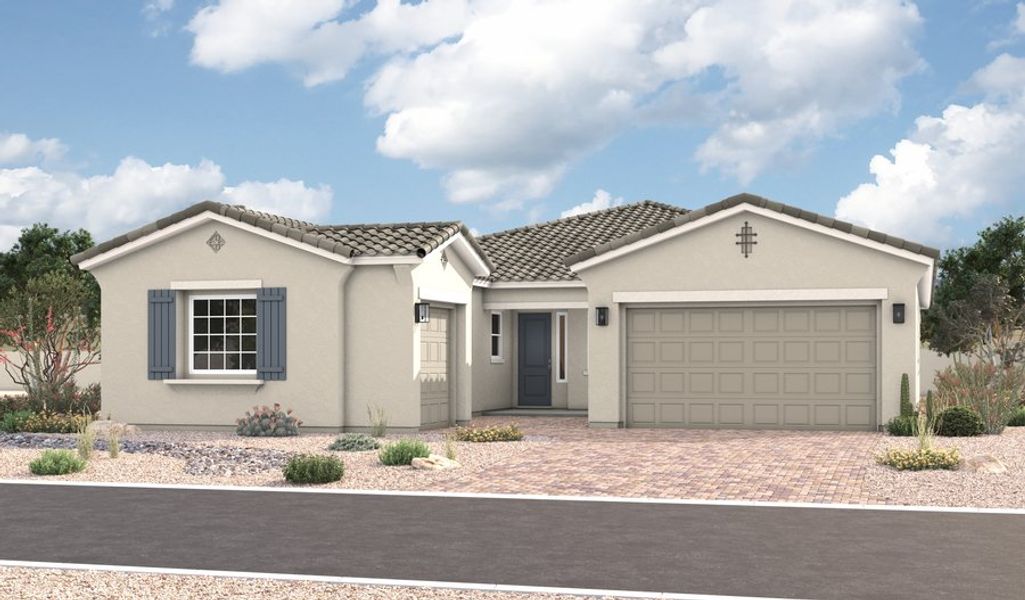 Front exterior of a home in the Portfolio at Kimura Gardens community, located in Phoenix, AZ (Image 4).
