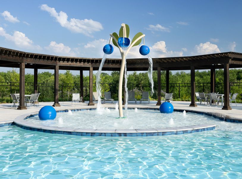 The kid's splash pad at Simpson Crossing. The kid's splash pad at Simpson Crossing.