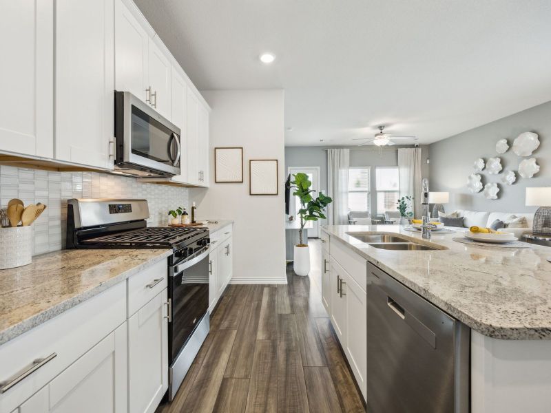 The kitchen in the Olympic floorplan.