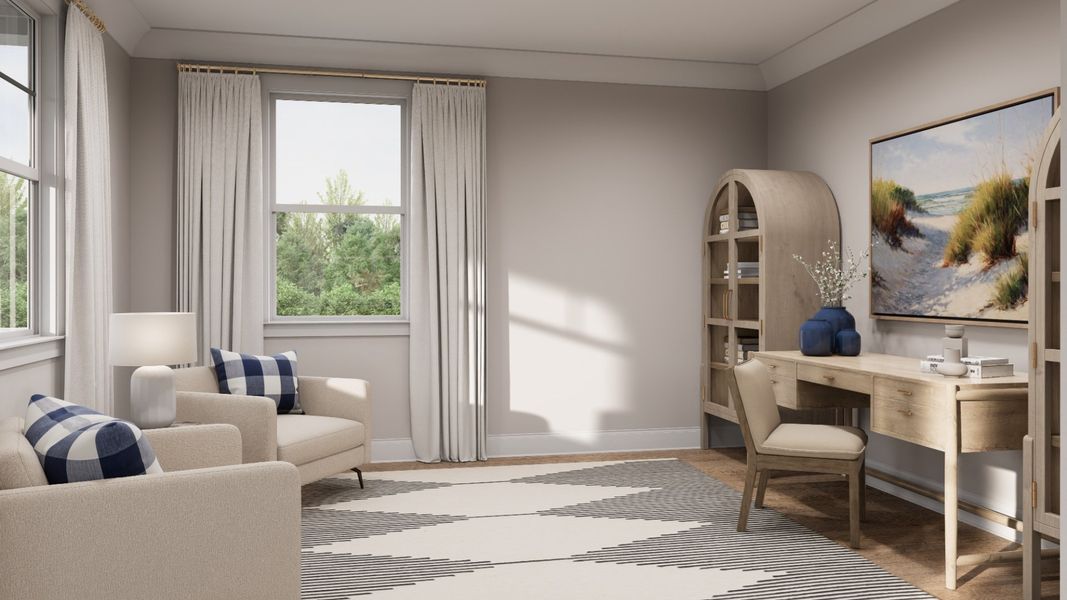 Furnished interior in a model home at Rivers Reach in Yemassee (Image 22). Furnished interior in a model home at Rivers Reach in Yemassee (Image 22).