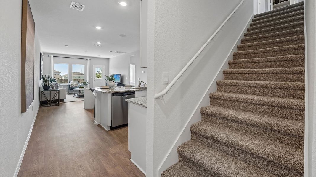 Furnished interior in a model home at Palomino in Manor (Image 25).