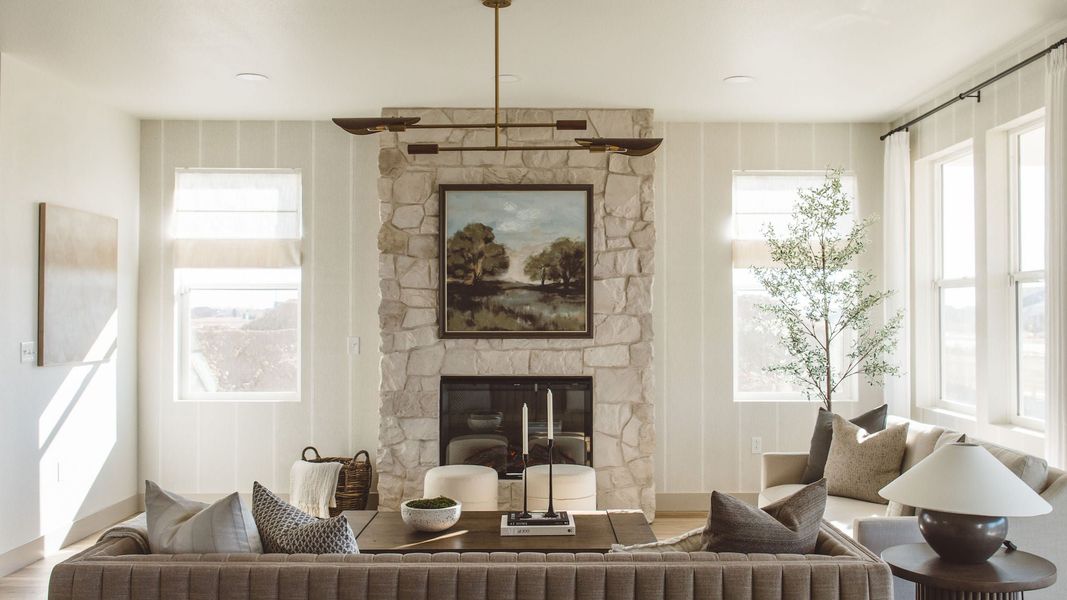 Furnished interior in a model home at Prairie Song in Windsor (Image 8).