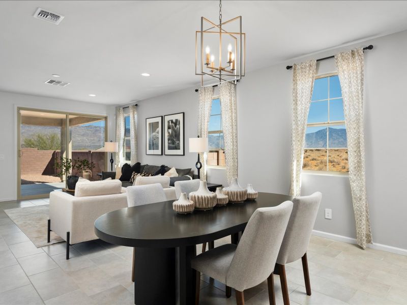 The dining room in the 2110 floorplan at Alamar at Rocking K.