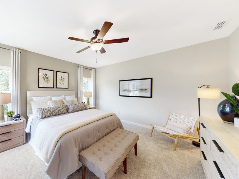 Furnished interior in a model home at Friendship Village Townes in Apex (Image 6).