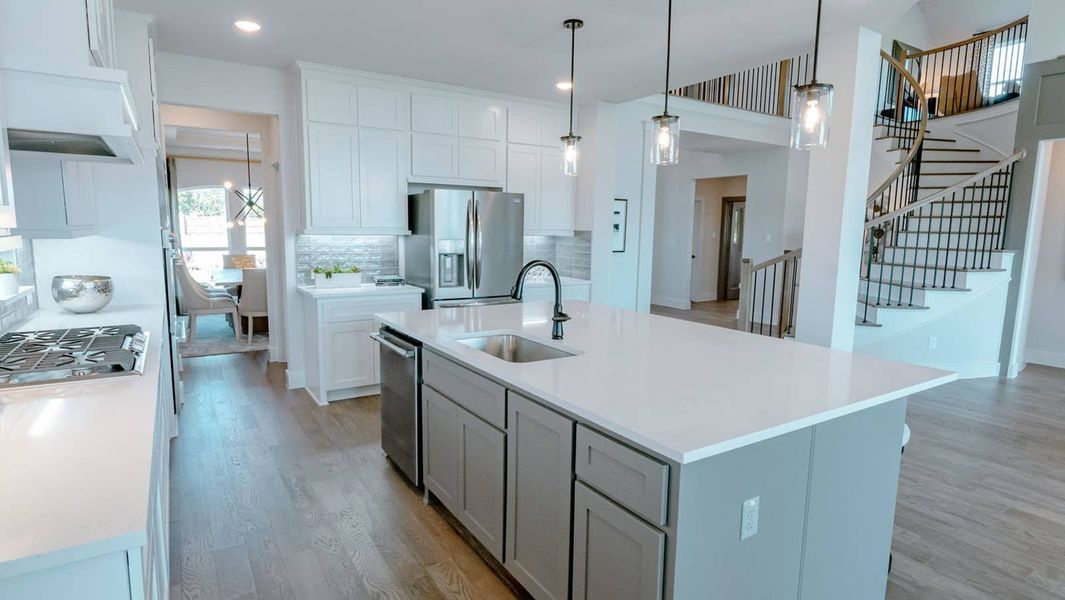 Furnished interior in a model home at Hidden Lakes Estates in DeSoto (Image 2).