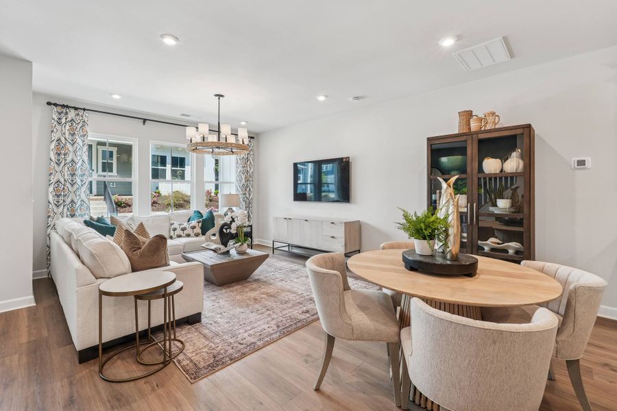 Furnished interior in a model home at Mews at Holding Village in Wake Forest (Image 53).