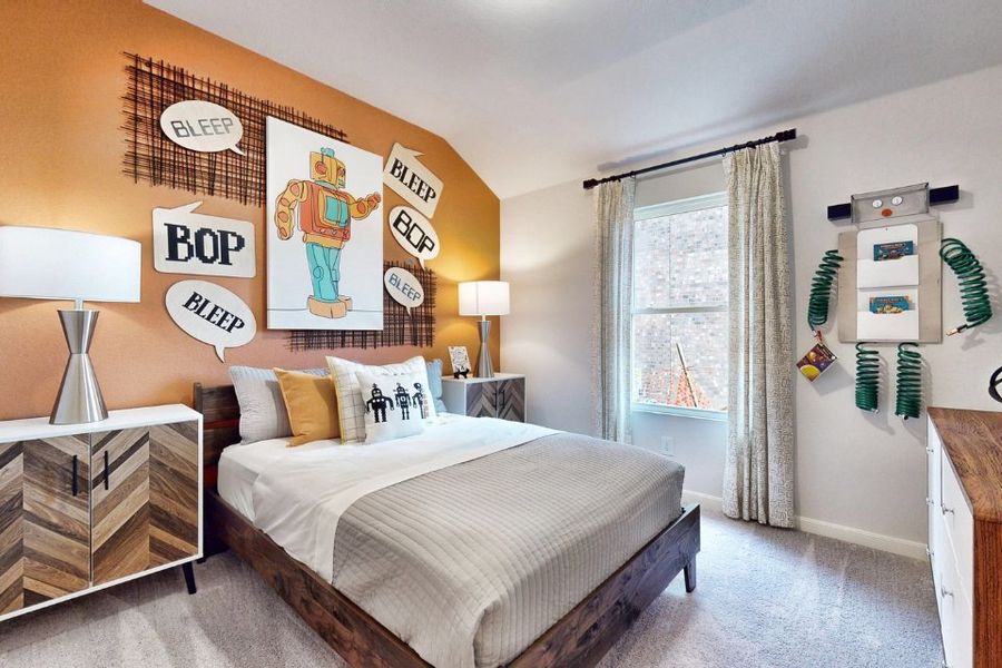 A bedroom with a bed and lamps. A bedroom with a bed and lamps.
