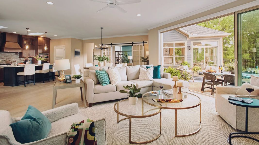 Furnished interior in a model home at The Courtyards at Bailey Farms in Dacula (Image 10).