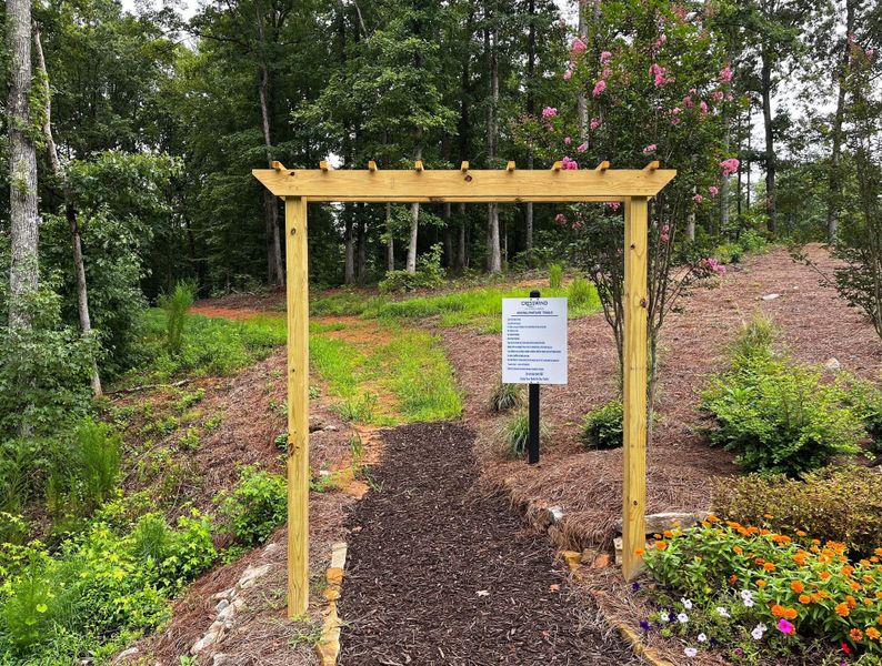 One of the trailheads at Cresswind Georgia at Twin Lakes.