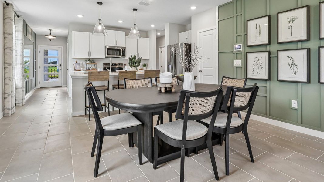 Flagler Model Floor Plan Dining Area by DRB Homes in Liberty Trace in Haines City, FL Flagler Model Floor Plan Dining Area by DRB Homes in Liberty Trace in Haines City, FL