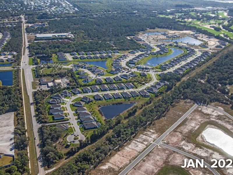 Aerial view of the High Pointe community in Vero Beach, FL, showing layout and nearby surroundings (Image 19).