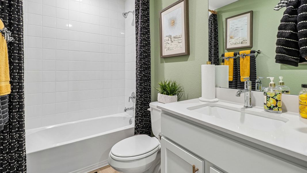 Furnished interior in a model home at Trails at Wildhorse in Austin (Image 40). Furnished interior in a model home at Trails at Wildhorse in Austin (Image 40).