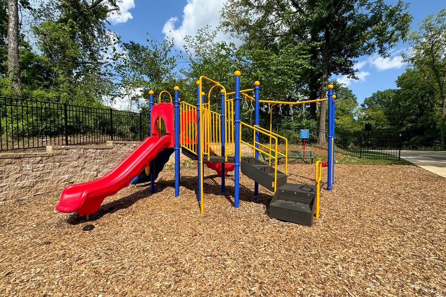 A playground with a slide.