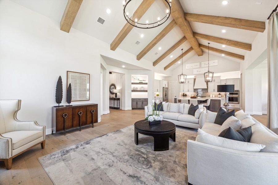 Furnished interior in a model home at The Woodlands Hills – 65' in Willis (Image 11).