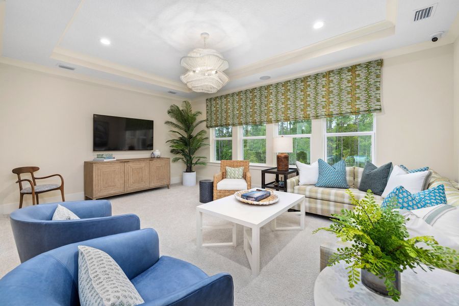 Furnished interior in a model home at Hidden Creek at SilverLeaf 80' Gold Series in St. Augustine (Image 84).