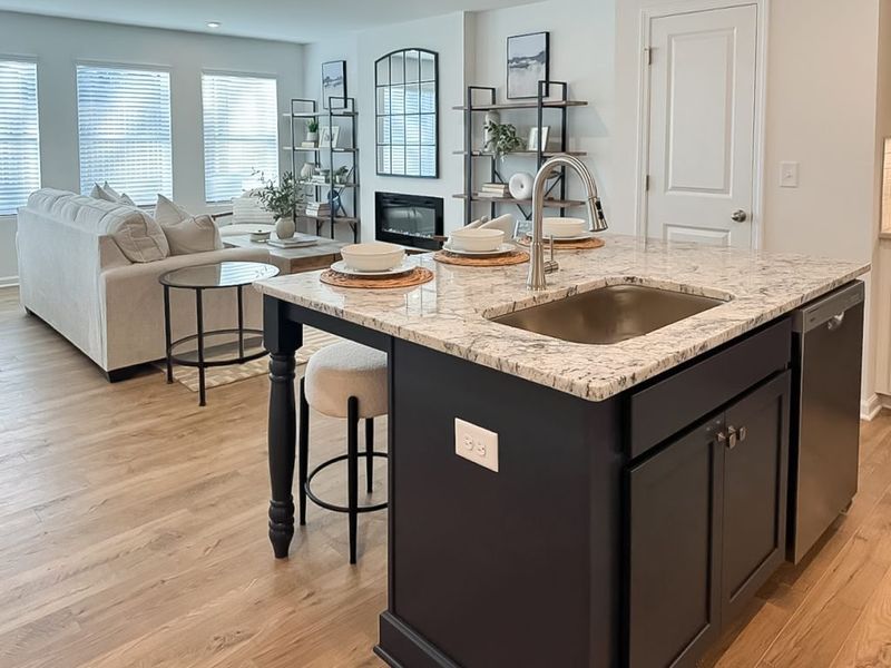 Furnished interior in a model home at Village Green in Adairsville (Image 7).