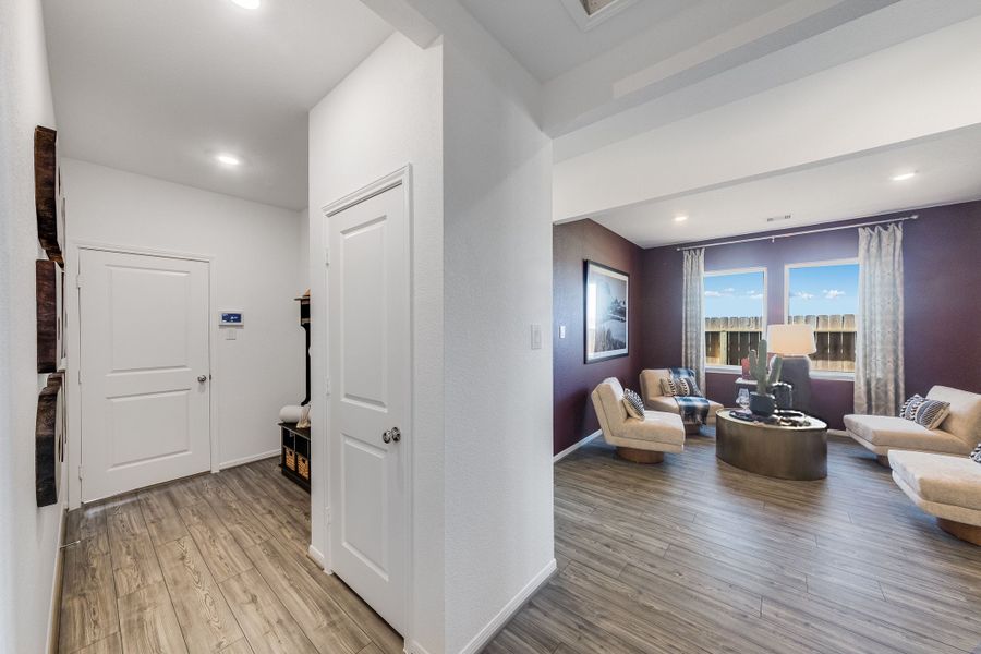 Furnished interior in a model home at Raburn Reserve 50s in Tomball (Image 44).