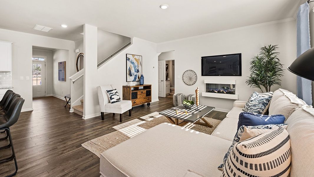 Furnished interior in a model home at Thompson Ridge in Dallas (Image 9).