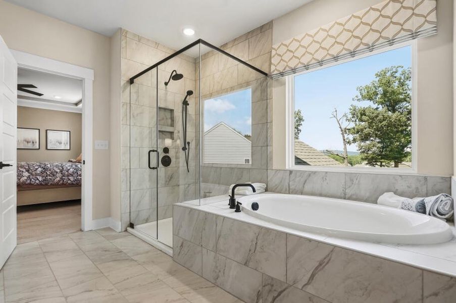Furnished interior in a model home at Rock Creek in Denver (Image 41).