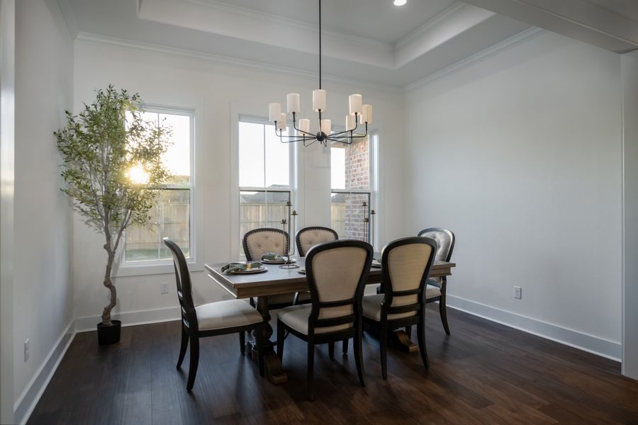 Furnished interior in a model home at Greens Prairie Reserve in College Station (Image 6).